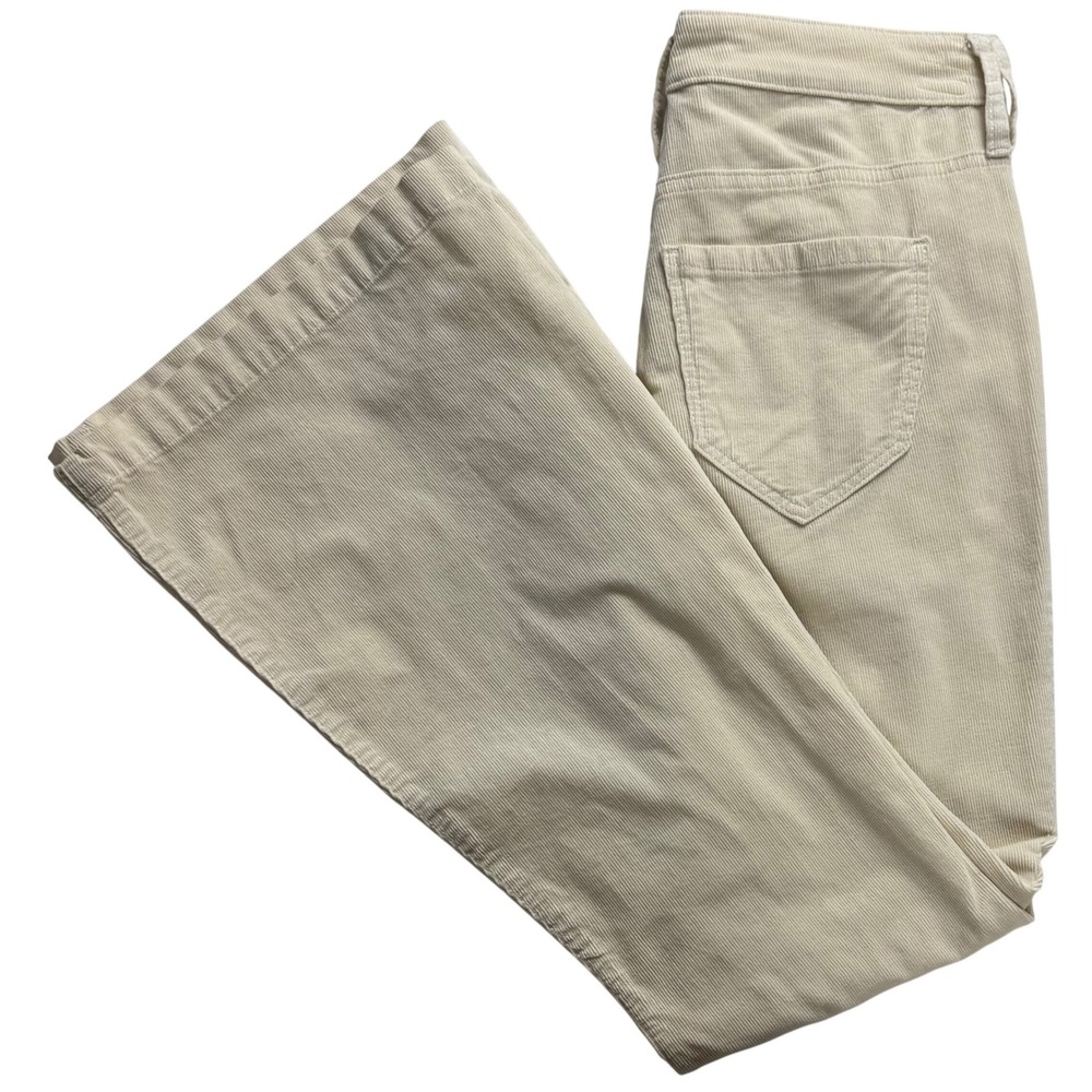Hollister High-Rise Flare Corduroy Pants‎ Cream Off-White Size 5S W27 L30 (L29)
